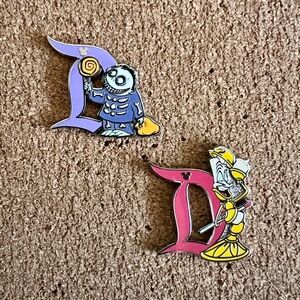 Hidden Disney Wave A Disneyland “D” Pins - Barrel and Lumière